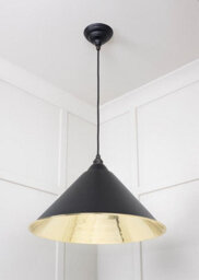 From the Anvil Smooth Brass Hockley Pendant In Elan Black - thumbnail 4