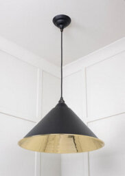 From the Anvil Smooth Brass Hockley Pendant In Elan Black - thumbnail 5