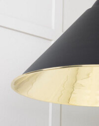 From the Anvil Smooth Brass Hockley Pendant In Elan Black - thumbnail 6