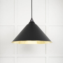 From the Anvil Smooth Brass Hockley Pendant In Elan Black