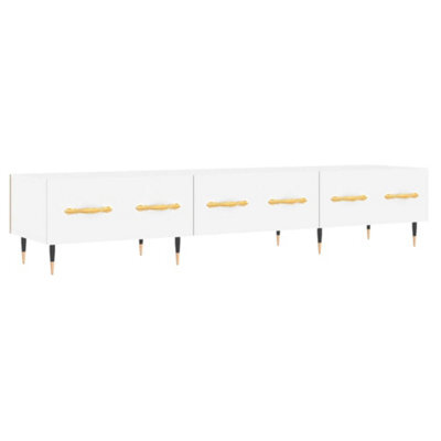 Berkfield Sturdy Tv Cabinet White 150X36X30 Cm Engineered Wood - image 1