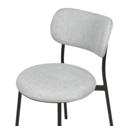 Beliani Set Of 2 Grey Polyester Armless Dining Chairs With Metal Legs For Kitchen And Dining Room - thumbnail 6