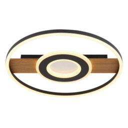 Luminosa Lighting Luminosa Pikara 40.5Cm Integrated Led Semi Flush Ceiling Light Wood Look 2X Led 3000K - thumbnail 3