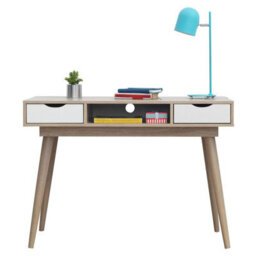 Timber Art Design Scandinavian Laptop Computer Desk Office Furniture Retro Nordic Table White - thumbnail 4