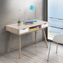 Timber Art Design Scandinavian Laptop Computer Desk Office Furniture Retro Nordic Table White - thumbnail 1