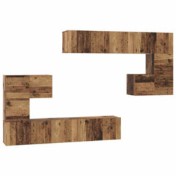 Berkfield Modern Wall-Mounted Tv Cabinet 8 Pcs Old Wood Medium 30.5 X 30 X 30 Cm - thumbnail 1