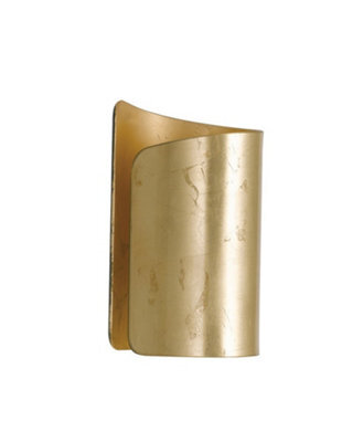 Luminosa Lighting Luminosa Imagine Curved Glass Wall Light, Golden Leaf, E27