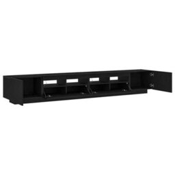 Berkfield Tv Stand With Led Lights - Black Oak, 260X35X40 Cm, Made Of Engineered Wood - thumbnail 7