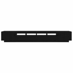 Berkfield Tv Stand With Led Lights - Black Oak, 260X35X40 Cm, Made Of Engineered Wood - thumbnail 9