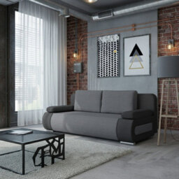 Emma Upholstered Sofa Bed With Storage With Sleeping Function Comfortable And Stylish For The Living Room Light Grey And Grey - thumbnail 2