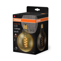 Osram Vintage 1906 Led Globe 28 Filament Lamp Bulb 28W Gold Dimmable E27 4 Pack - thumbnail 3