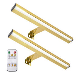 Valuelights Ryle Pair Of - Easy Fit Touch Dimmer Rechargeable Picture Wall Light - Gold