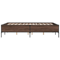 Berkfield Bed Frame Without Mattress Brown Oak 140X200 Cm - thumbnail 5