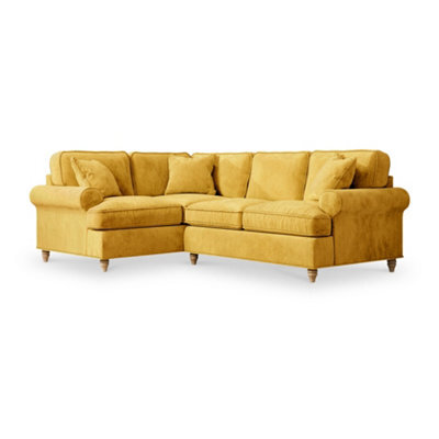 Alfie Gold Right Hand Corner Sofa For Living Room - Fully Assembled By Roseland Furniture - image 1