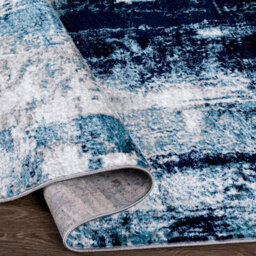Livabliss Wanderlust-Abstract Blue Grey Cream Modern Marble Living Dining Bedroom Rug 120 X 170 Cm Easy Care, Non Shedding - thumbnail 4