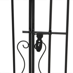 Vidaxl Garden Gate Black 121X8X100 Cm Wrought Iron Garden Gates - thumbnail 5