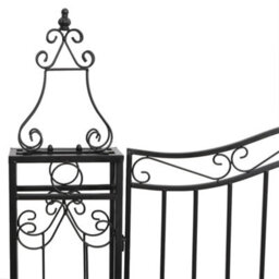 Vidaxl Garden Gate Black 121X8X100 Cm Wrought Iron Garden Gates - thumbnail 4
