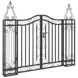 Vidaxl Garden Gate Black 121X8X100 Cm Wrought Iron Garden Gates - thumbnail 2