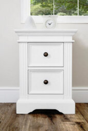 Statement Furniture Gainsborough White 2 Drawer Hamptons Style Bedside Table - thumbnail 4