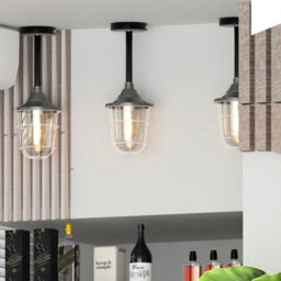 Ledsone Conduit Pendant Light Kit Industrial Farmhouse Black Steel E27 Cage Fitting Ceiling Fixture 50Cm - thumbnail 6