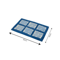 Showerdrape Fiore 100% Cotton Blue Floral Anti-Slip Bath Mat 800 X 500mm - thumbnail 2