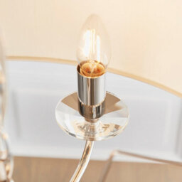 Anson Lighting Eureka 6Lt Pendant Light Finished In Bright Nickel Plate And Vintage White Fabric - thumbnail 7