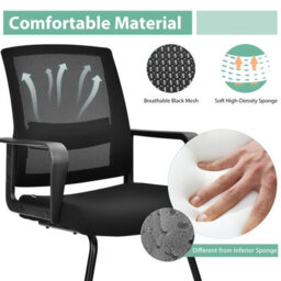 Costway Meeting Office Chairs Mid-Back Mesh Reception Chair W/ Adjustable Lumbar Support - thumbnail 7