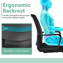 Costway Meeting Office Chairs Mid-Back Mesh Reception Chair W/ Adjustable Lumbar Support - thumbnail 6