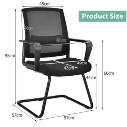 Costway Meeting Office Chairs Mid-Back Mesh Reception Chair W/ Adjustable Lumbar Support - thumbnail 2