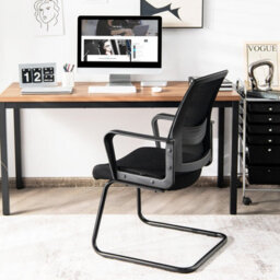 Costway Meeting Office Chairs Mid-Back Mesh Reception Chair W/ Adjustable Lumbar Support - thumbnail 4