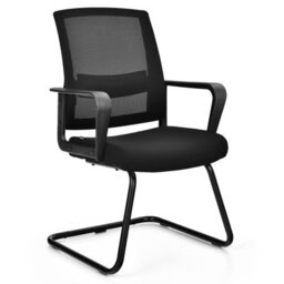 Costway Meeting Office Chairs Mid-Back Mesh Reception Chair W/ Adjustable Lumbar Support