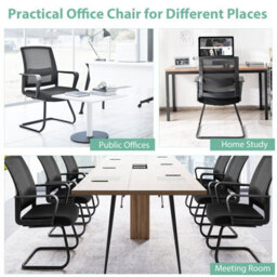 Costway Meeting Office Chairs Mid-Back Mesh Reception Chair W/ Adjustable Lumbar Support - thumbnail 9