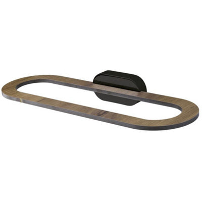 Bisk Matte Black/brown 310mm Towel Holder Wall Mounted Wc Bathroom Accessories - image 1