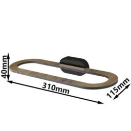 Bisk Matte Black/brown 310mm Towel Holder Wall Mounted Wc Bathroom Accessories - thumbnail 4