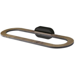 Bisk Matte Black/brown 310mm Towel Holder Wall Mounted Wc Bathroom Accessories