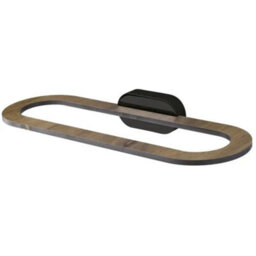 Bisk Matte Black/brown 310mm Towel Holder Wall Mounted Wc Bathroom Accessories - thumbnail 3