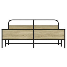 Berkfield Metal Bed Frame Without Mattress Sonoma Oak 180X200 Cm Super King - thumbnail 5