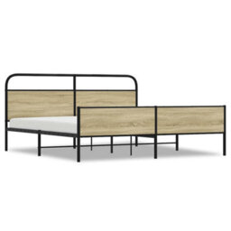 Berkfield Metal Bed Frame Without Mattress Sonoma Oak 180X200 Cm Super King - thumbnail 2