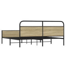 Berkfield Metal Bed Frame Without Mattress Sonoma Oak 180X200 Cm Super King - thumbnail 7