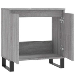 Berkfield Industrial Bathroom Cabinet Grey Sonoma 58X33X60 Cm Engineered Wood - thumbnail 5