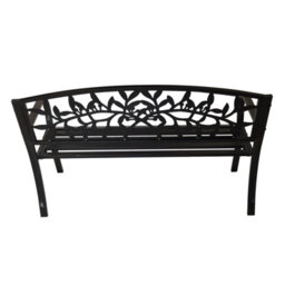 Birchtree 3 Seater Metal Garden Bench Steel Cast Iron Back 125Cm Outdoor Patio Seat C079 - thumbnail 4
