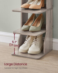 LEDREM Slim Shoe Rack, Narrow Shoe Storage Organiser, 7-Tier Shoe Stand, For Small Spaces, Hallway, Cloakroom - thumbnail 4