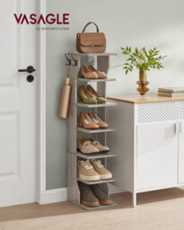 LEDREM Slim Shoe Rack, Narrow Shoe Storage Organiser, 7-Tier Shoe Stand, For Small Spaces, Hallway, Cloakroom - thumbnail 1