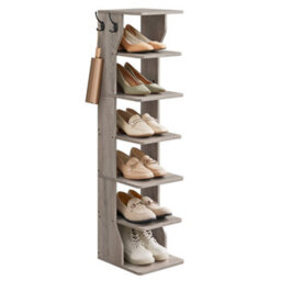 LEDREM Slim Shoe Rack, Narrow Shoe Storage Organiser, 7-Tier Shoe Stand, For Small Spaces, Hallway, Cloakroom - thumbnail 2