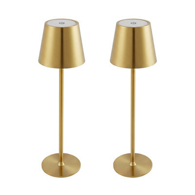 Komore Set Of 2 Gold Rechargeable Touch Table Lamps,dimmable,wireless Cordless Led Desk Lamp - image 1