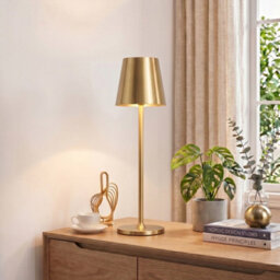 Komore Set Of 2 Gold Rechargeable Touch Table Lamps,dimmable,wireless Cordless Led Desk Lamp - thumbnail 3