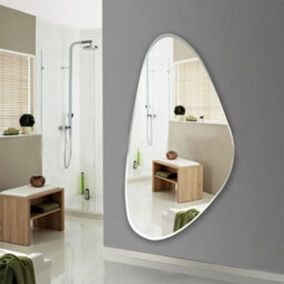 DEENZ Frameless Asymmetric Irregular Shape Pebble Mirror Beveled Wall Mirror Tear Drop (Design 842) 50X70Cm - thumbnail 3