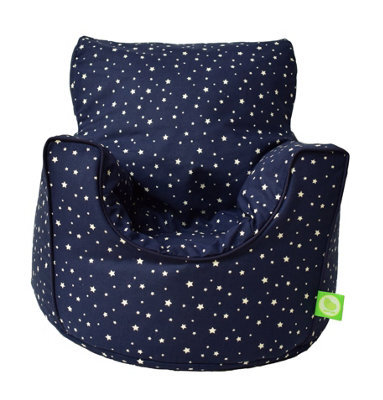 Bean Lazy Cotton Navy Stars Bean Bag Arm Chair Toddler Size - image 1