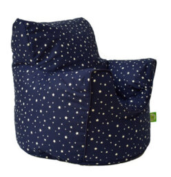 Bean Lazy Cotton Navy Stars Bean Bag Arm Chair Toddler Size - thumbnail 2