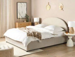 Beliani Ottoman Bed Fabric Vaucluse 180 X 200 Cm (Eu Super King) Sand Beige - thumbnail 2